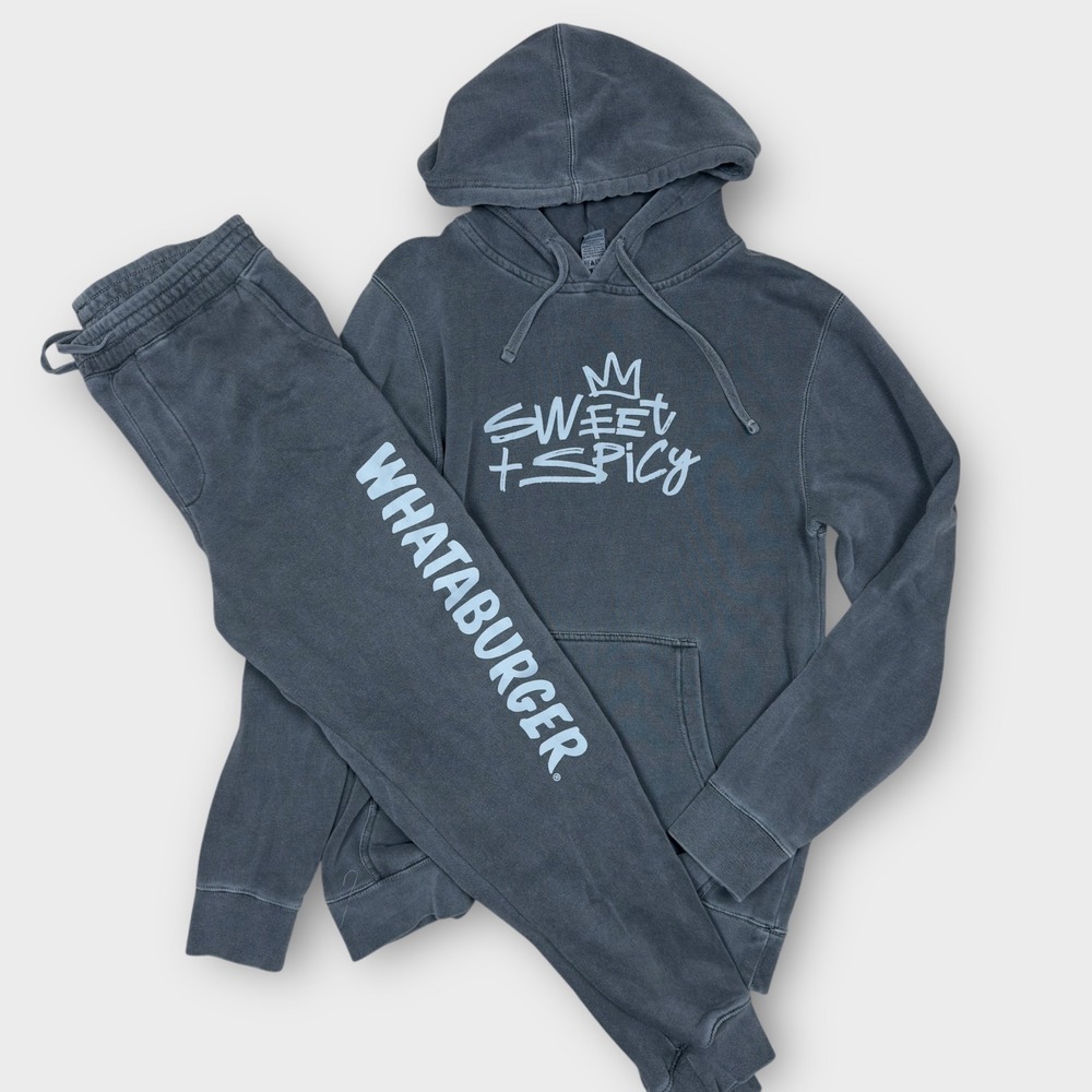Whataburger Limited Edition Hoodie‎ Jogger Set Women S Gray Set Cotton Blend